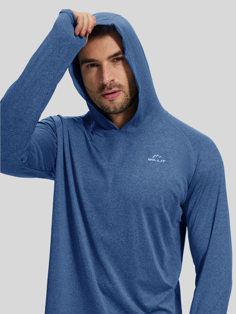 Willit Men's Sun Protection Long Sleeve Hooded Shirts 
