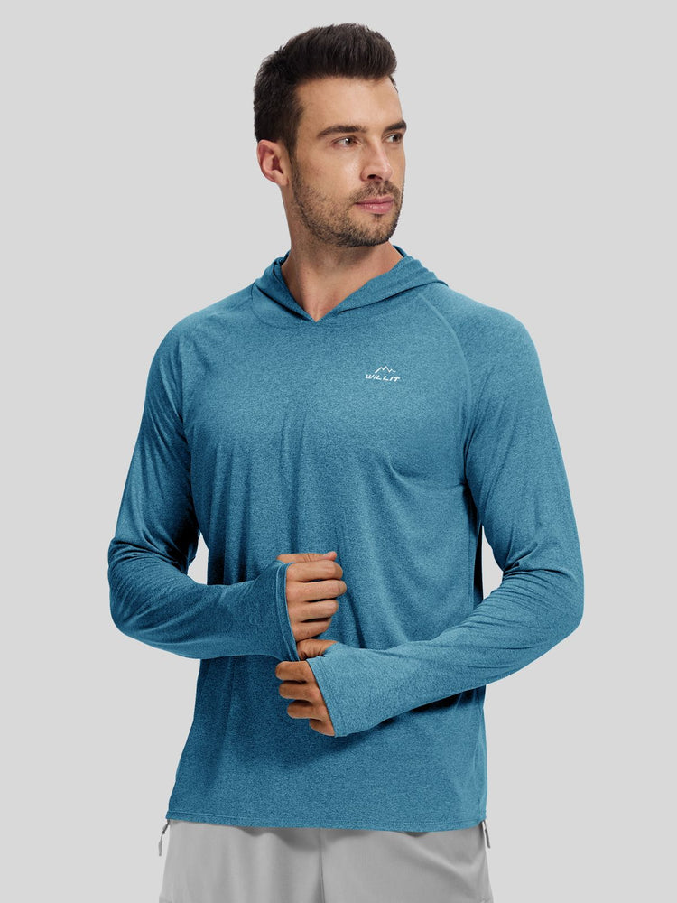 WILLIT Men's Sun Protection Long Sleeve Hooded Shirts i