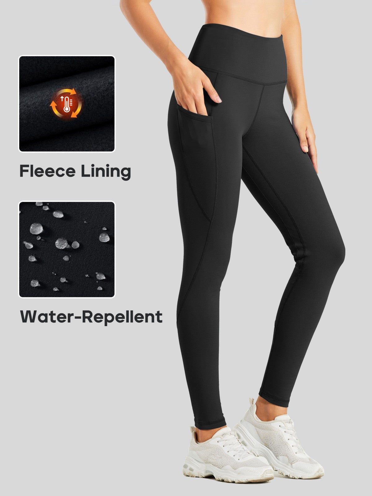Willit Women's High-Rise Fleece Lined Leggings 