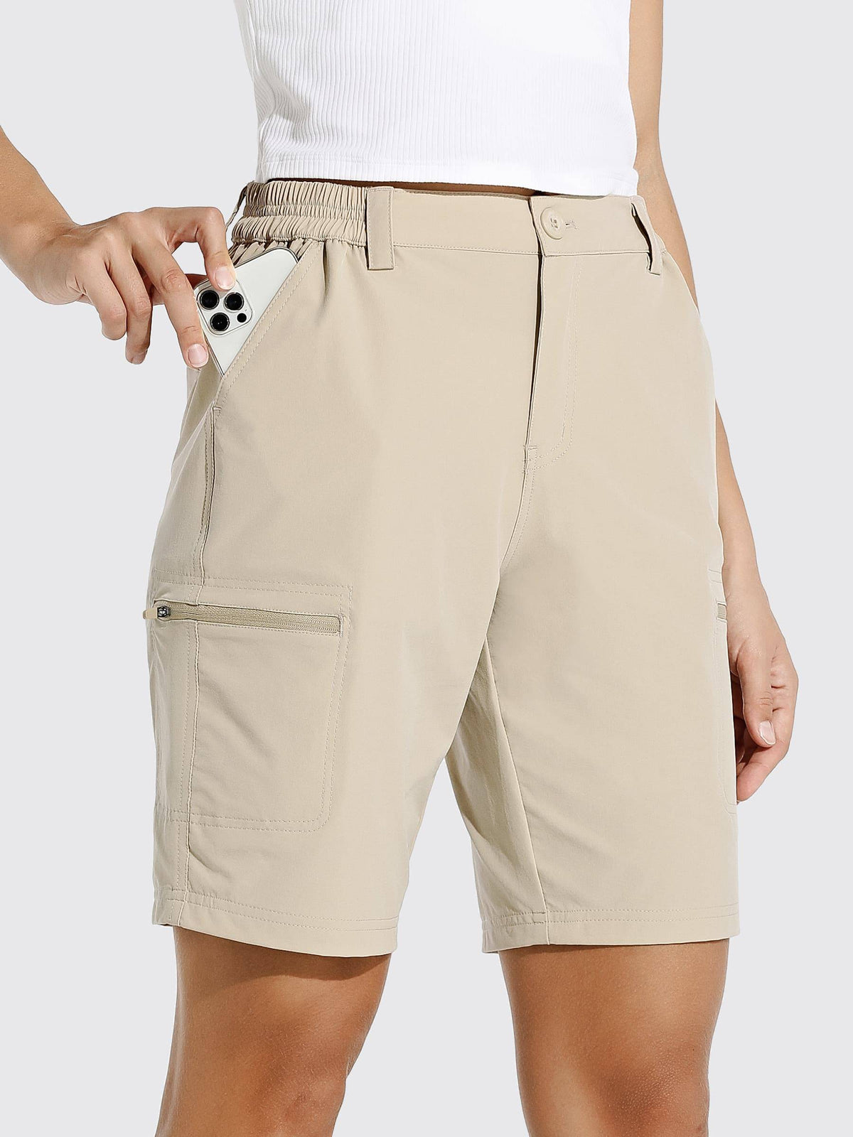Women's Outdoor Cargo Shorts 10 Inch Inseam 