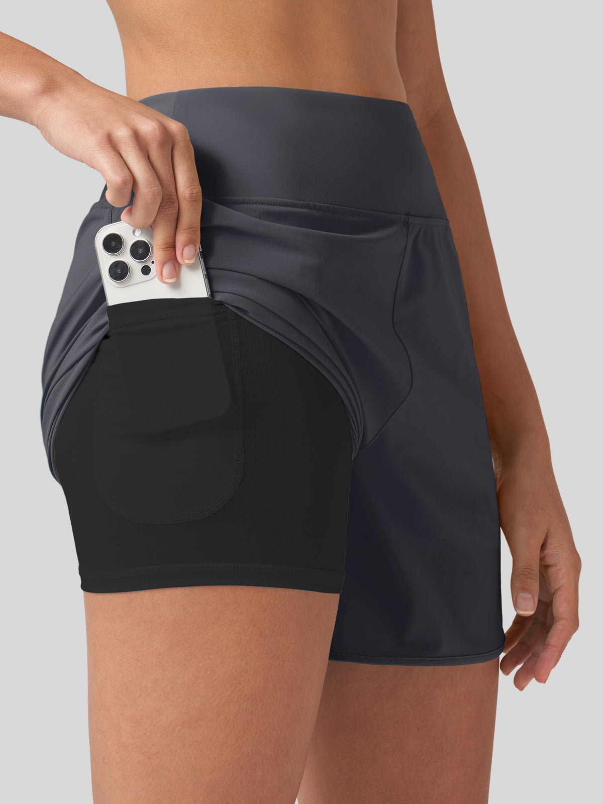 Willit Women's 7 Inch Board Shorts with Panty 