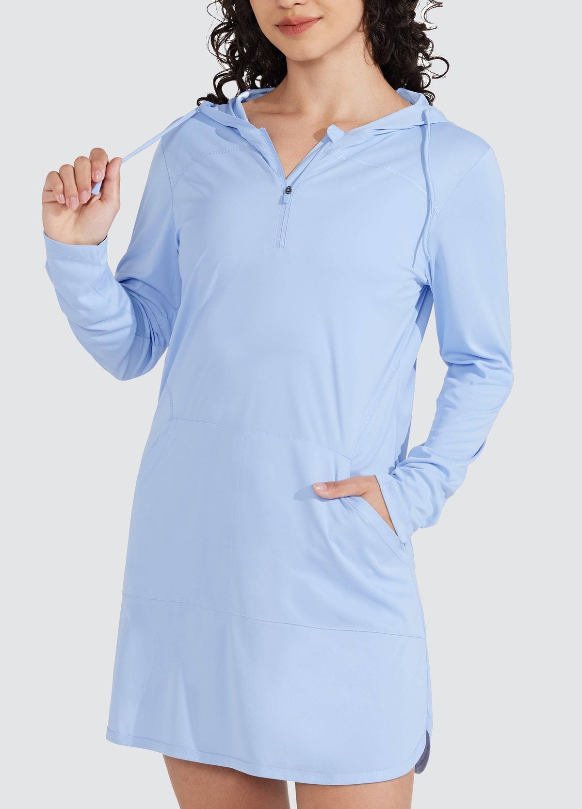 Willit Women's Beach Hooded Cover-Up Dress 