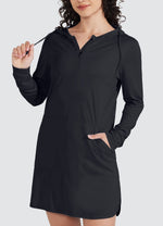 Willit Women's Beach Hooded Cover-Up Dress 