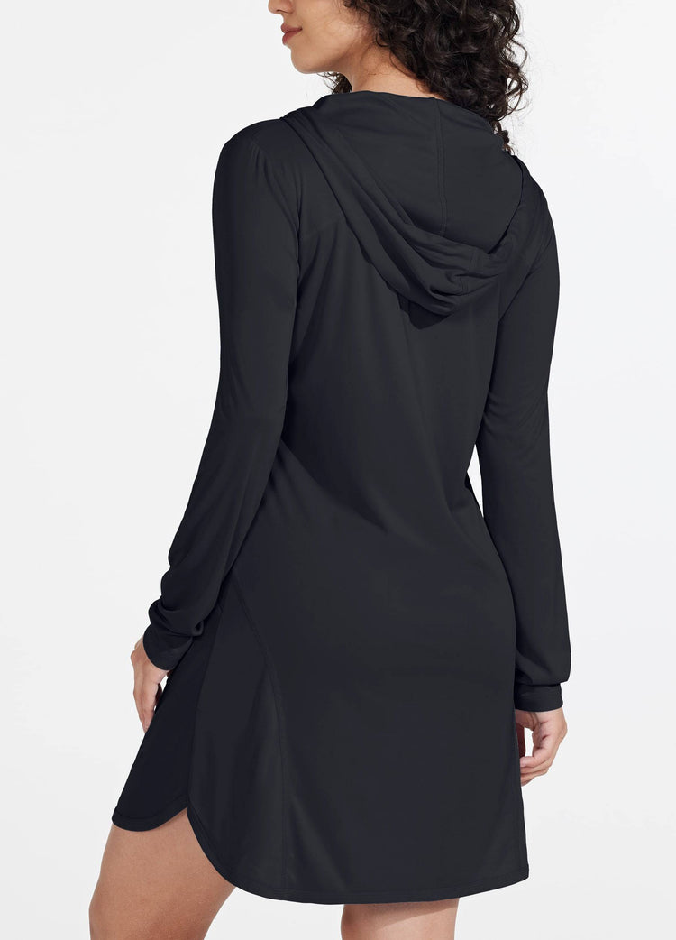 Willit Women's Beach Hooded Cover-Up Dress 