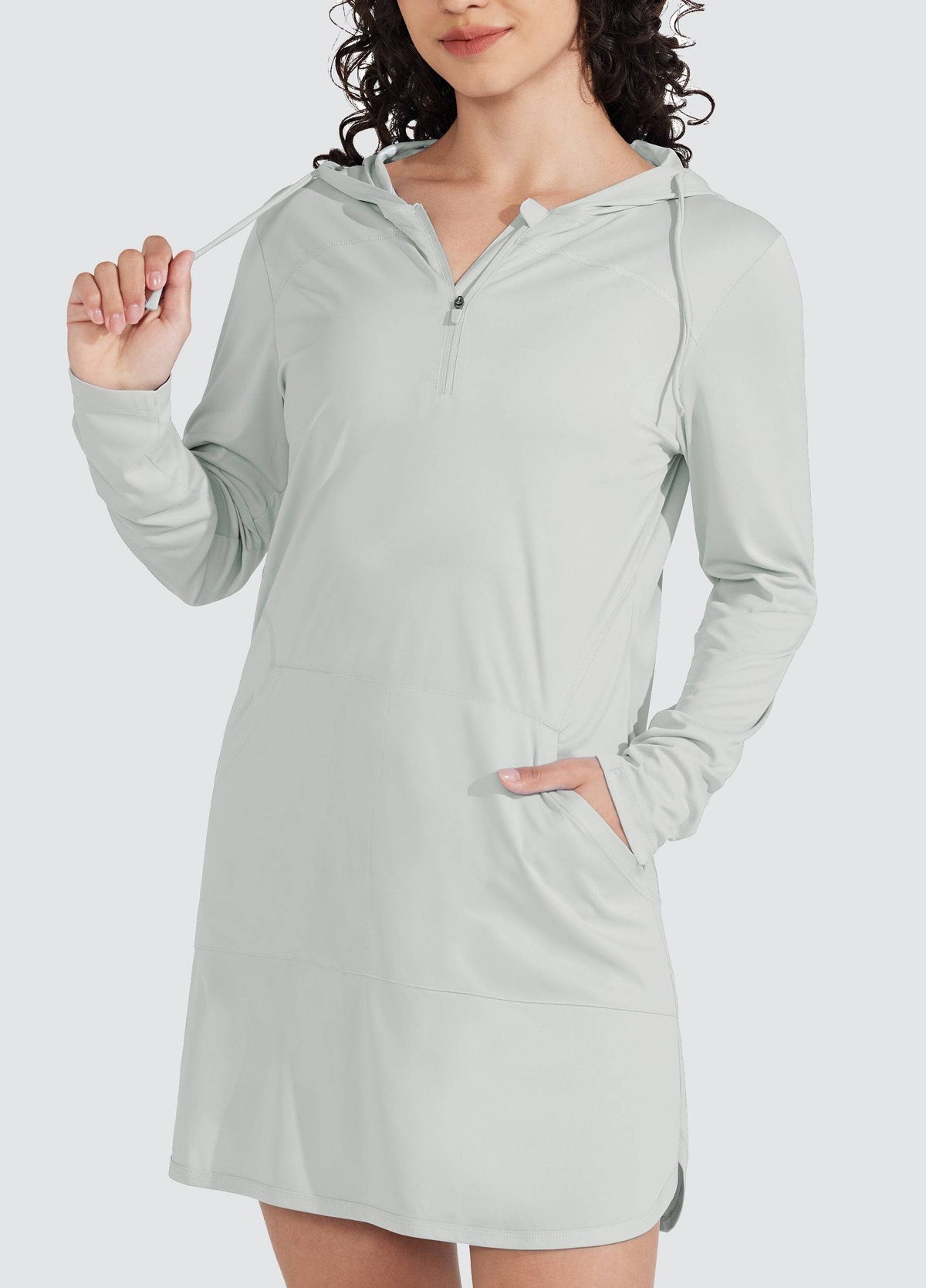 Willit Women's Beach Hooded Cover-Up Dress 
