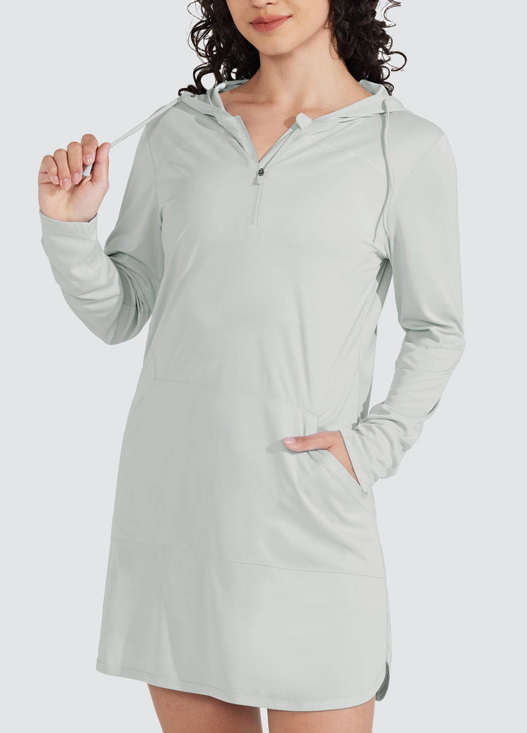 Willit Women's Beach Hooded Cover-Up Dress 