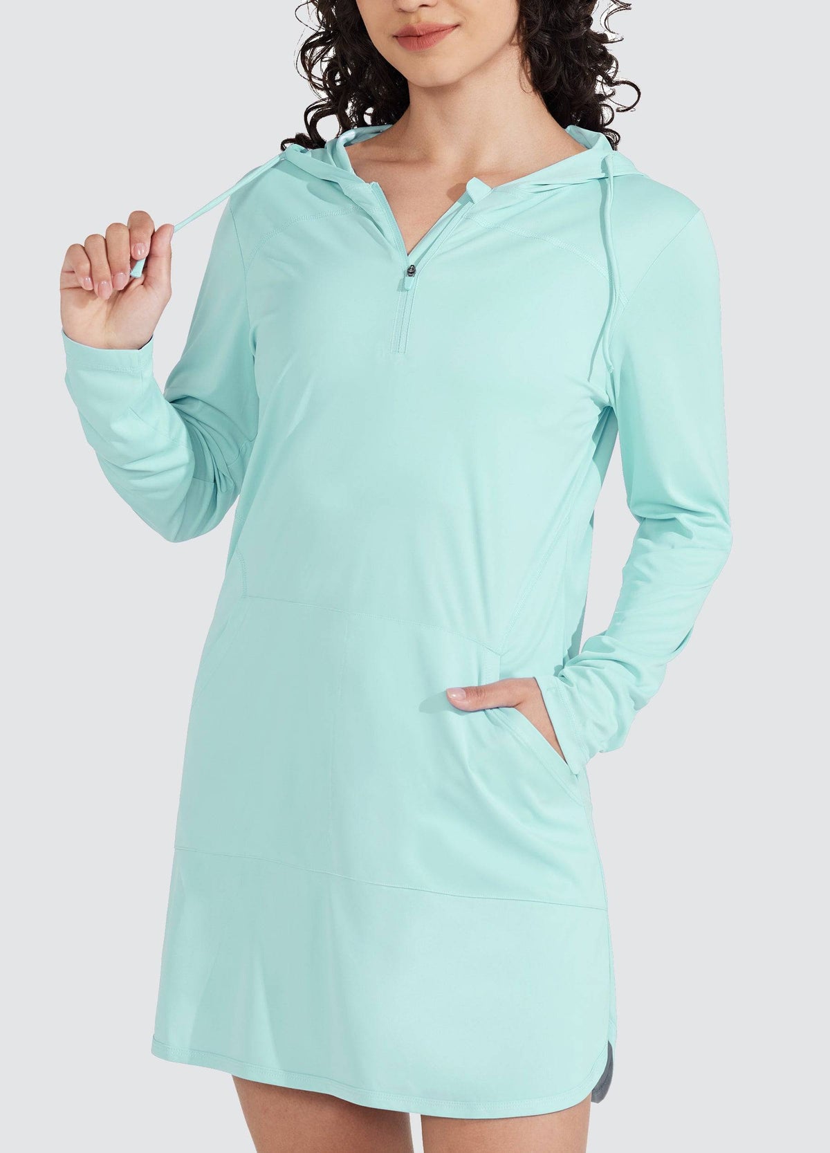 Willit Women's Beach Hooded Cover-Up Dress 