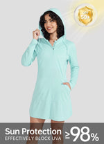 Willit Women's Beach Hooded Cover-Up Dress 
