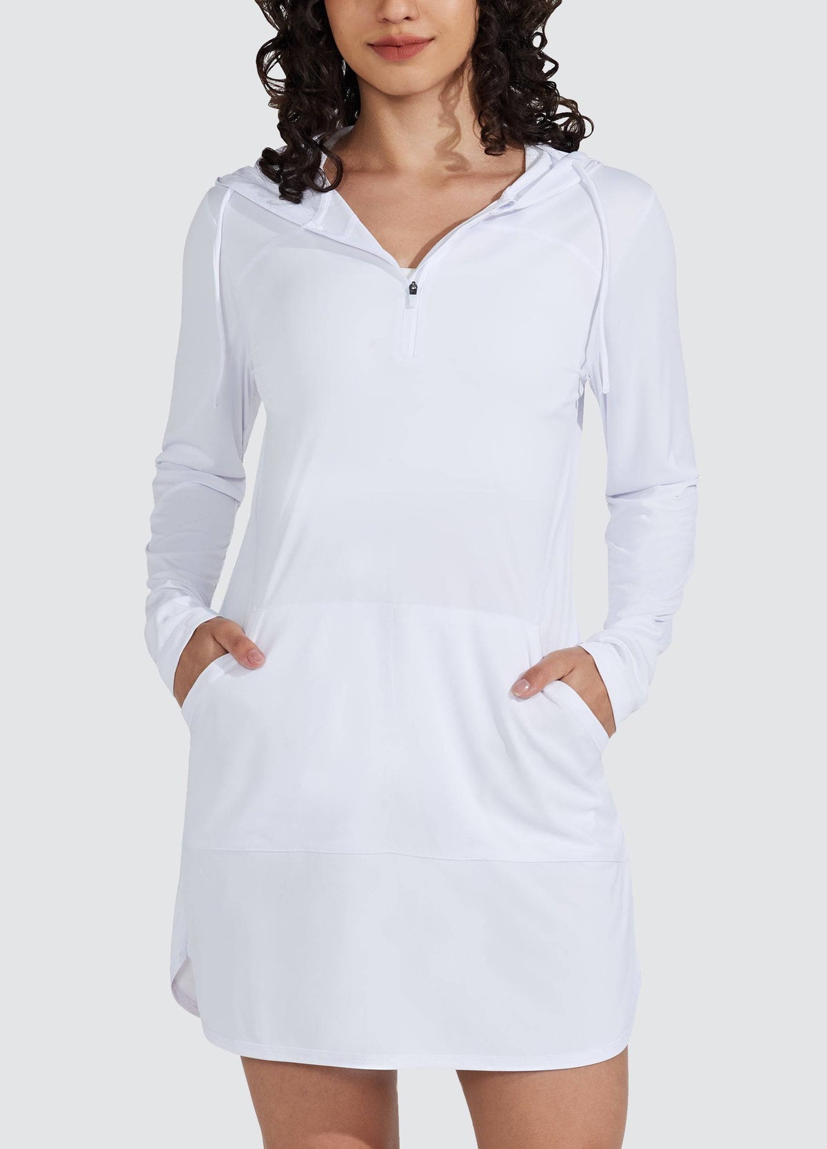 Willit Women's Beach Hooded Cover-Up Dress 