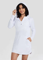Willit Women's Beach Hooded Cover-Up Dress 