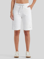 Women's drawstring cotton shorts with side pockets 