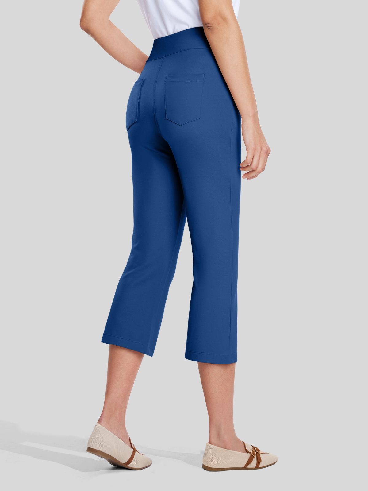 Willit Women's Button Pull-On Capris 