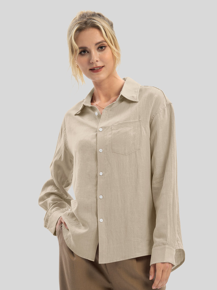 Women's Breeze Linen Button-Down Shirts_wbh235_