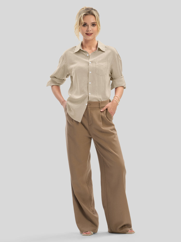 Women's Breeze Linen Button-Down Shirts_wbh235_