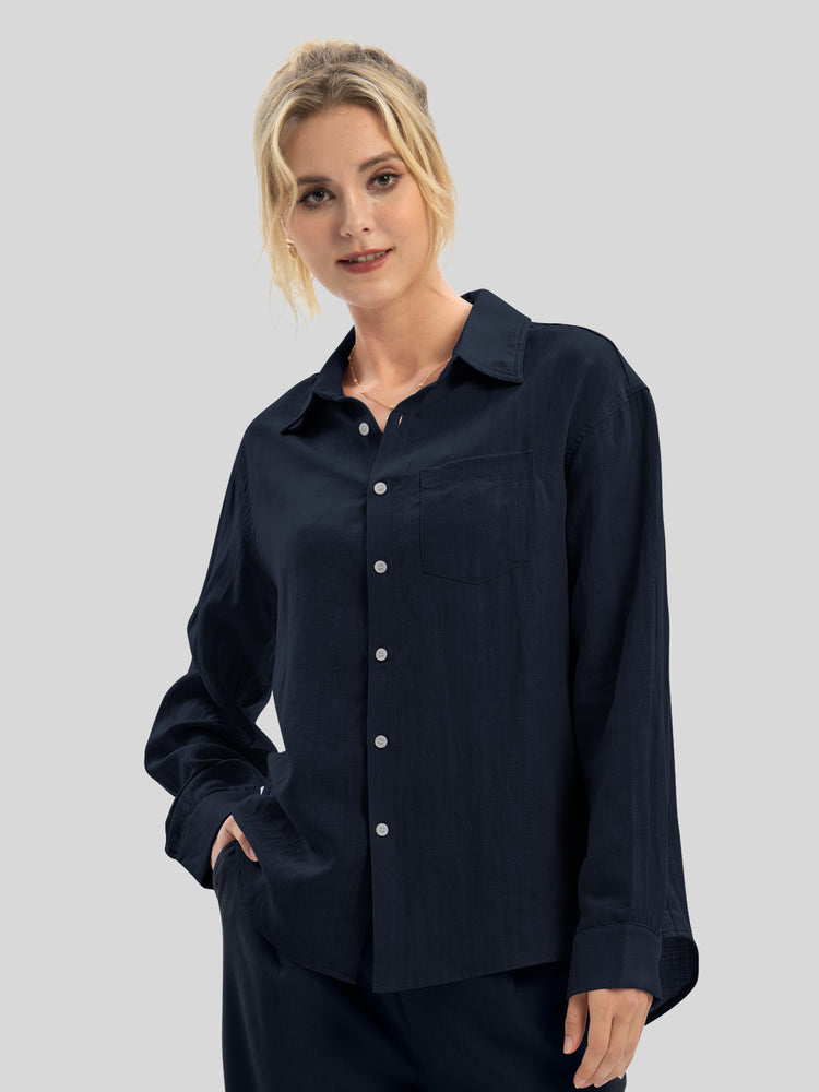 Women's Breeze Linen Button-Down Shirts_wbh235_