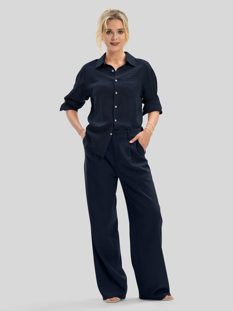 Women's Breeze Linen Button-Down Shirts_wbh235_