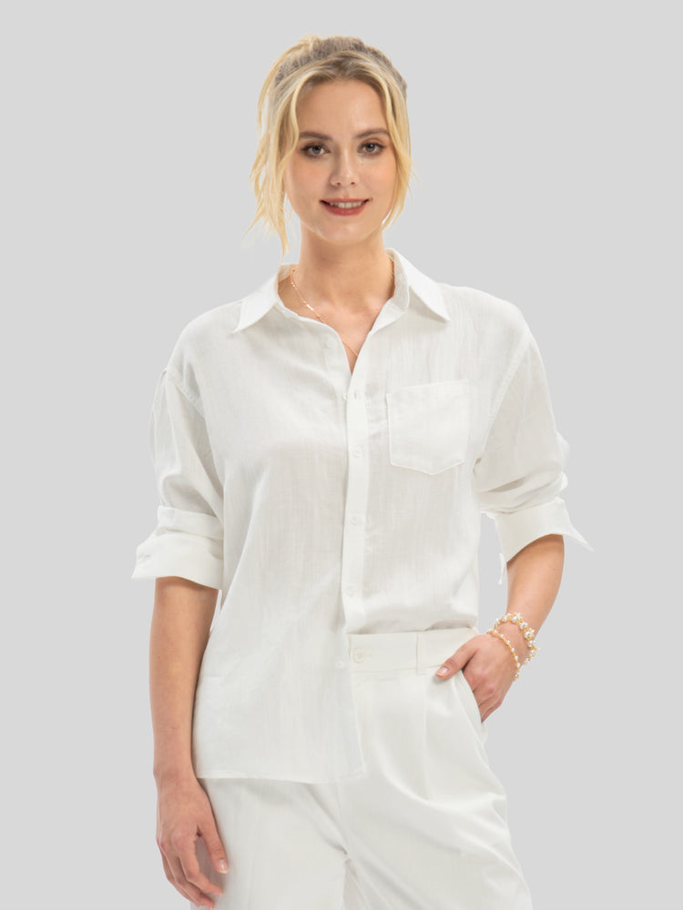 Women's Breeze Linen Button-Down Shirts_wbh235_