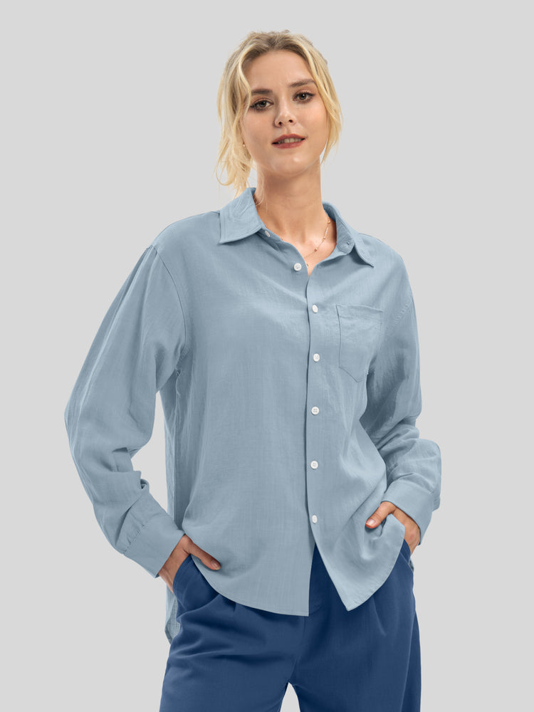 Women's Breeze Linen Button-Down Shirts_wbh235_