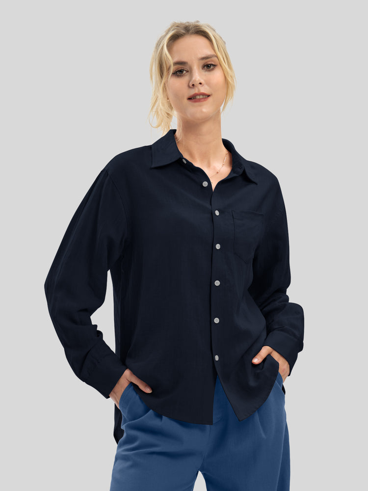 Women's Breeze Linen Button-Down Shirts_wbh235_