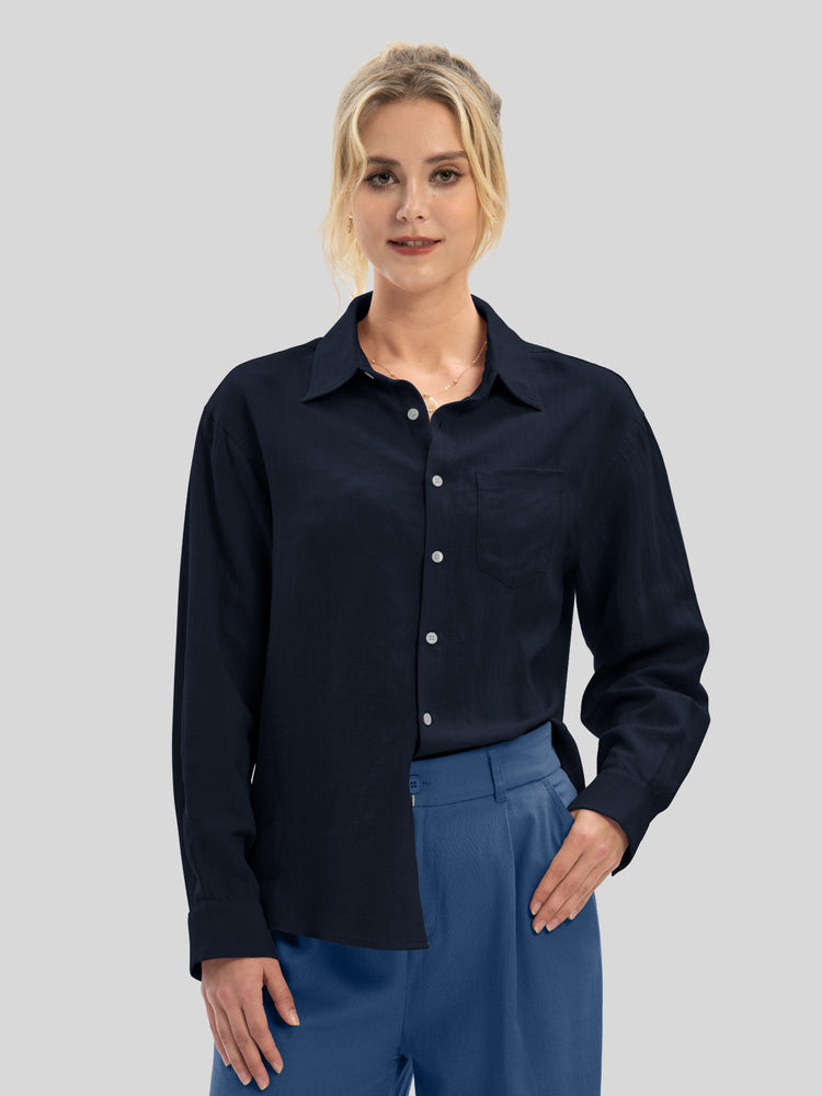 Women's Breeze Linen Button-Down Shirts_wbh235_