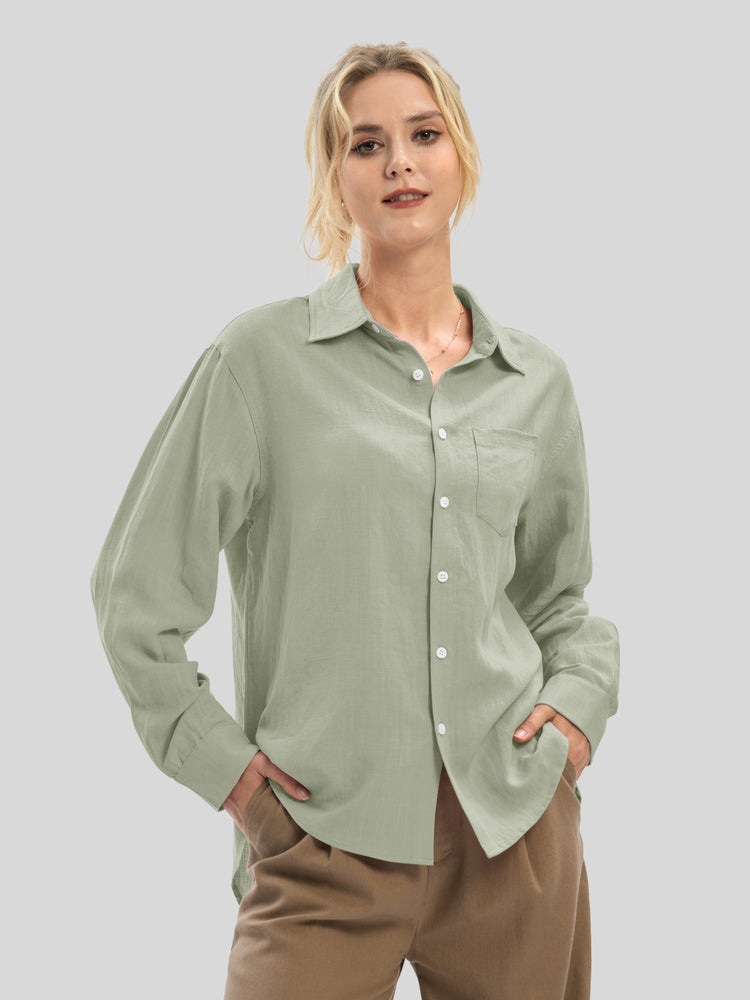 Women's Breeze Linen Button-Down Shirts_wbh235_