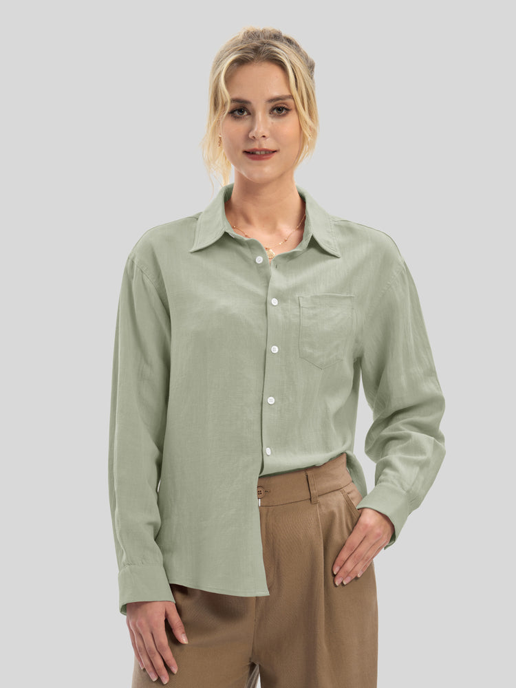 Women's Breeze Linen Button-Down Shirts_wbh235_