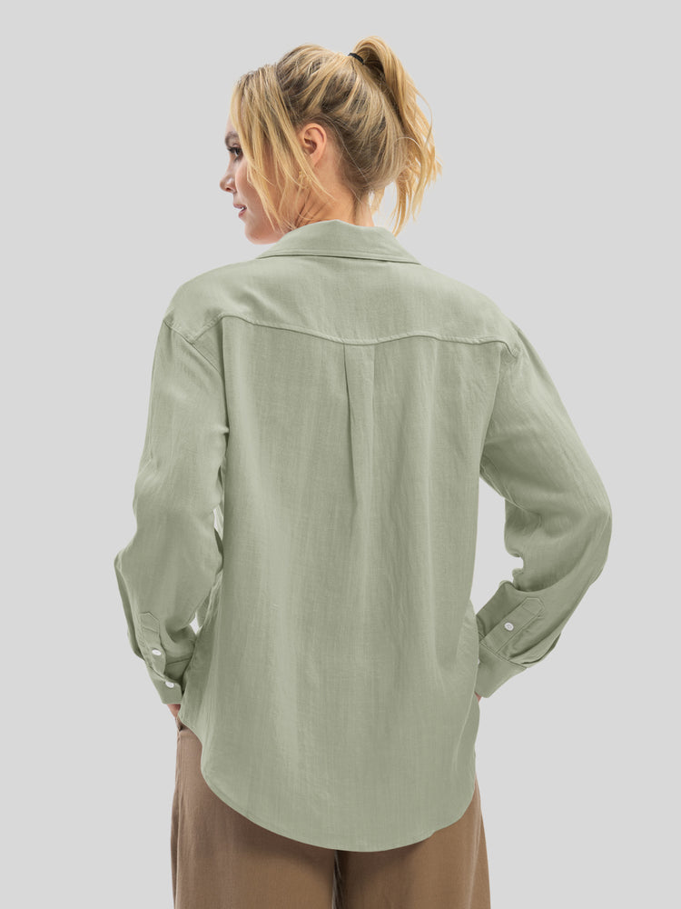 Women's Breeze Linen Button-Down Shirts_wbh235_