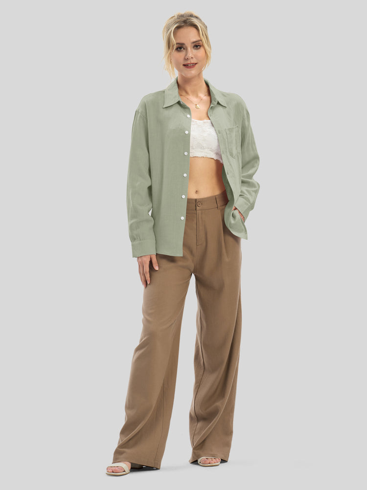 Women's Breeze Linen Button-Down Shirts_wbh235_