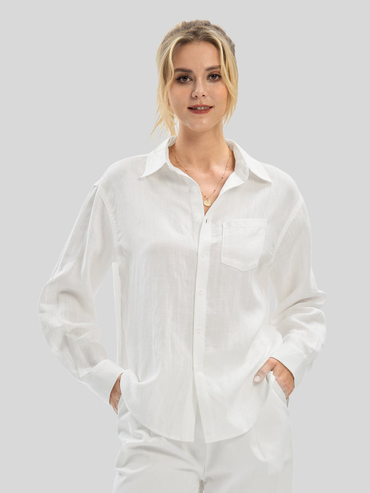 Women's Breeze Linen Button-Down Shirts_wbh235_