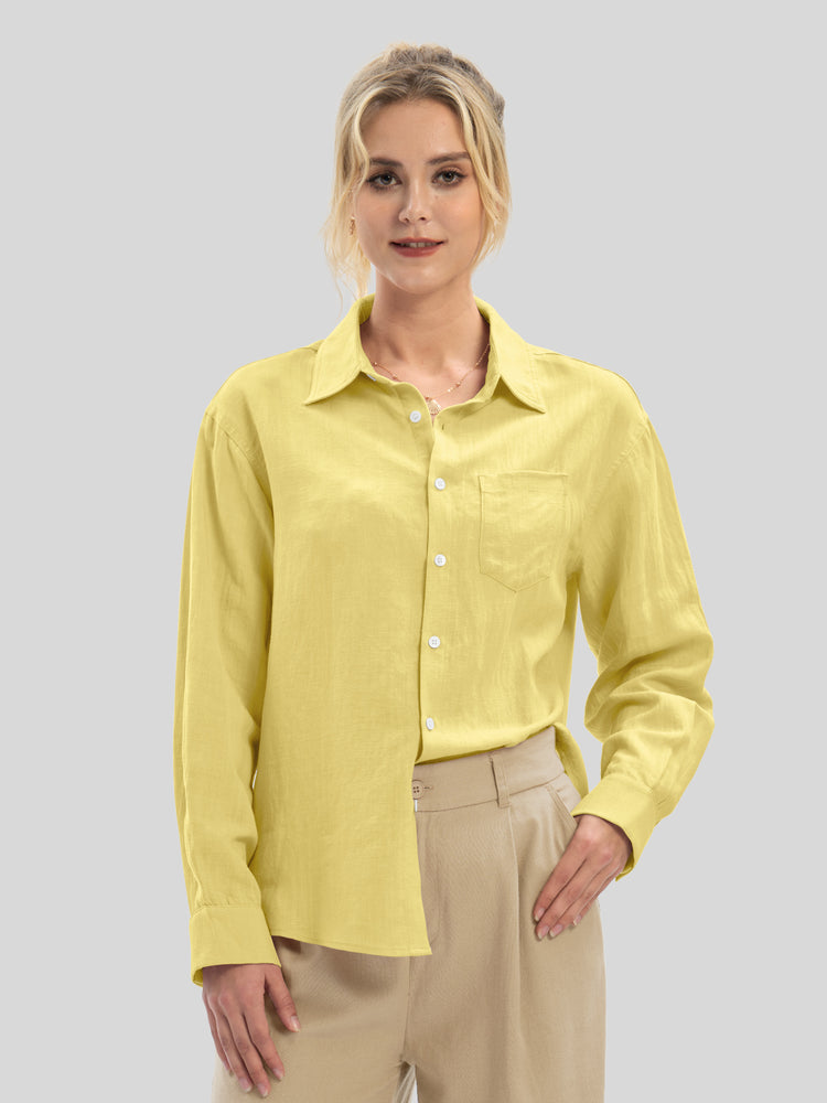 Women's Breeze Linen Button-Down Shirts_wbh235_