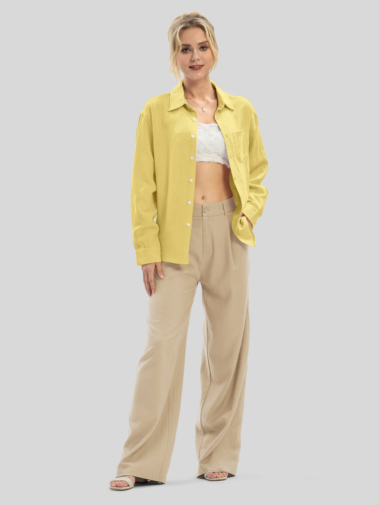 Women's Breeze Linen Button-Down Shirts_wbh235_