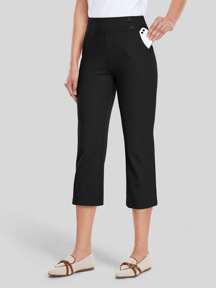 Willit Women's Button Pull On Capris in 