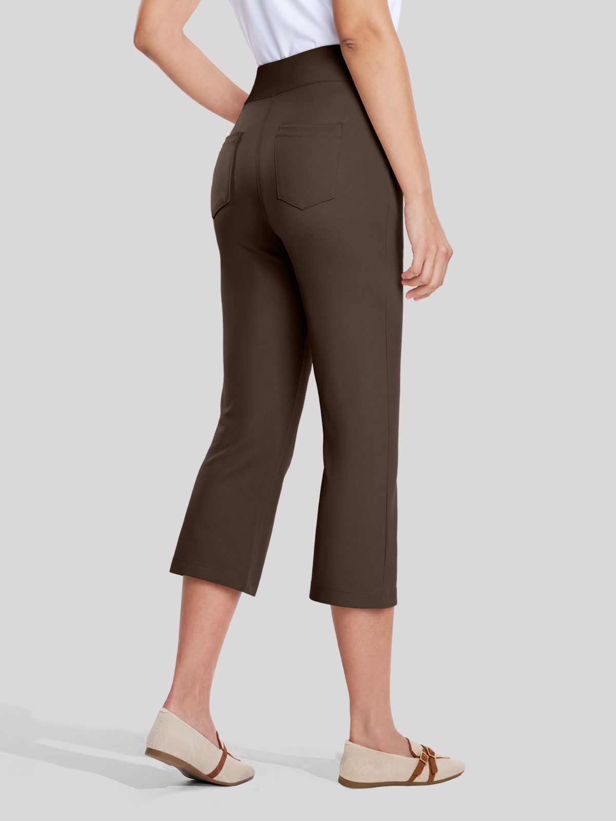 Willit Women's Button Pull On Capris 