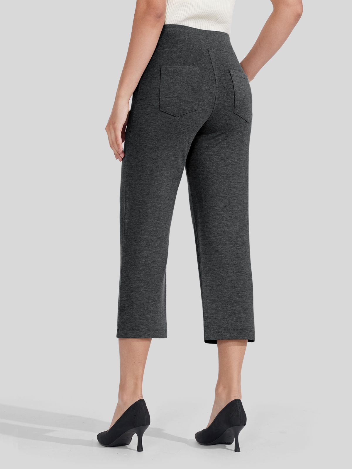 Willit Women's Button Pull On Capris 