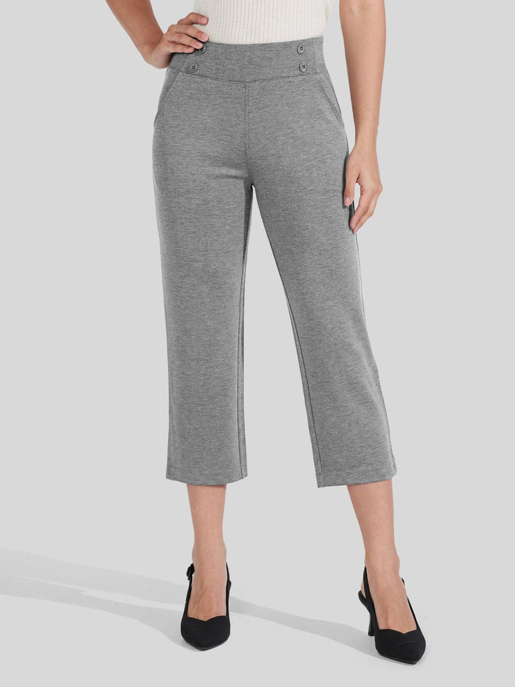 Willit Women's Button Pull On Capris 
