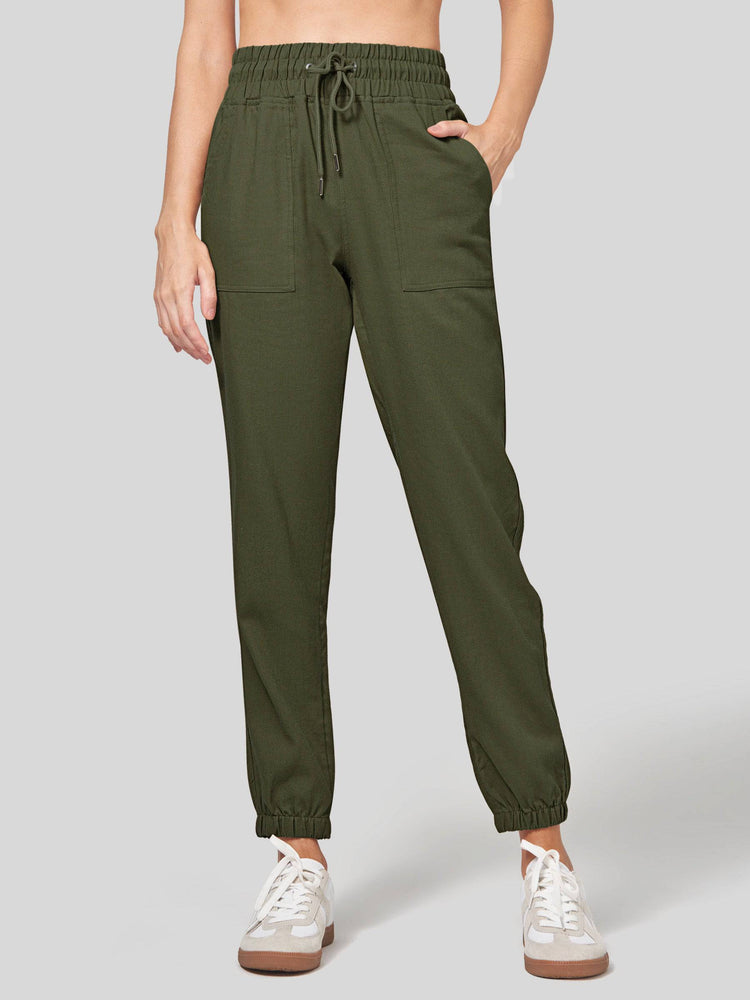 Willit Women's Casual Cotton Linen Joggers 28 Inch 