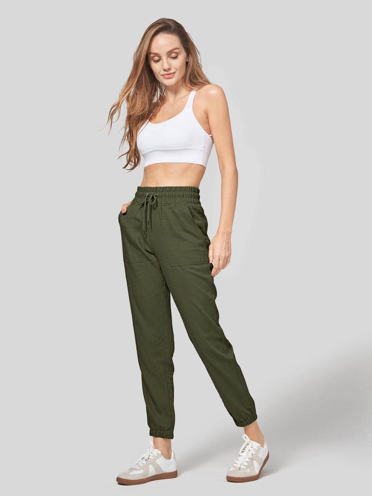 Willit Women's Casual Cotton Linen Joggers 28 Inch 