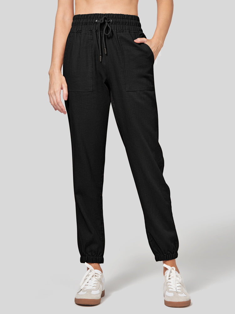 Willit Women's Casual Cotton Linen Joggers 28 Inch 