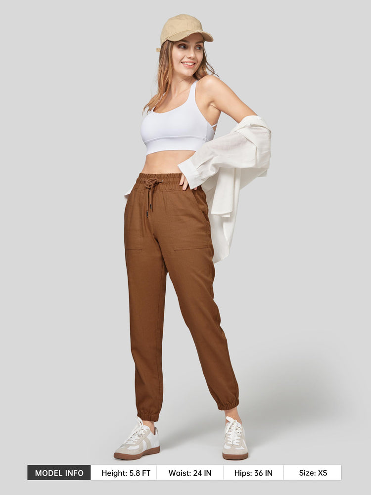 Willit Women's Casual Cotton Linen Joggers 28 Inch 