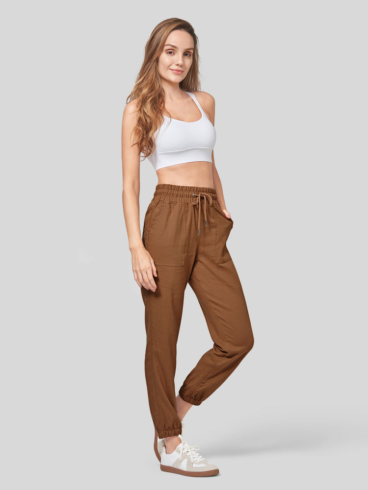 Willit Women's Casual Cotton Linen Joggers 28 Inch 