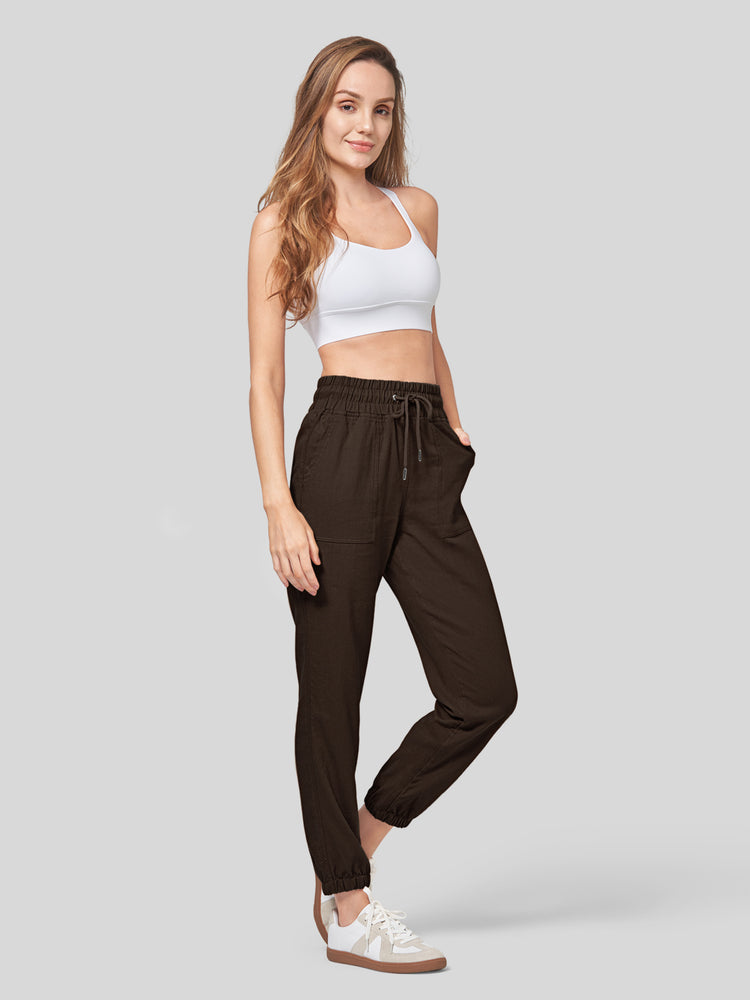 Willit Women's Casual Cotton Linen Joggers 28 Inch 