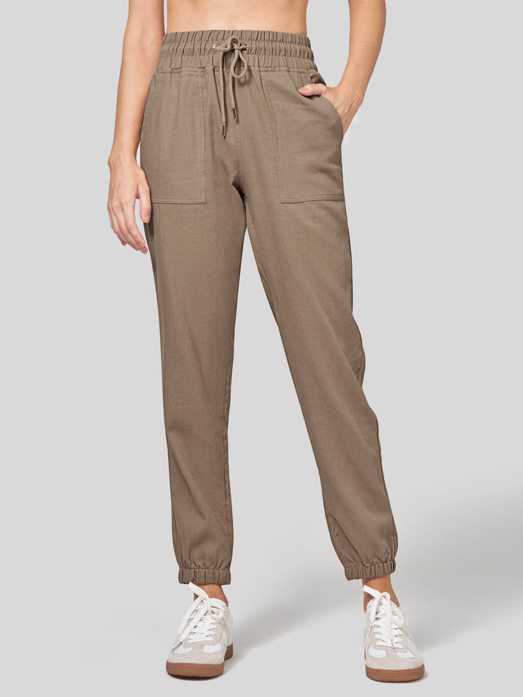 Willit Women's Casual Cotton Linen Joggers 28 Inch 