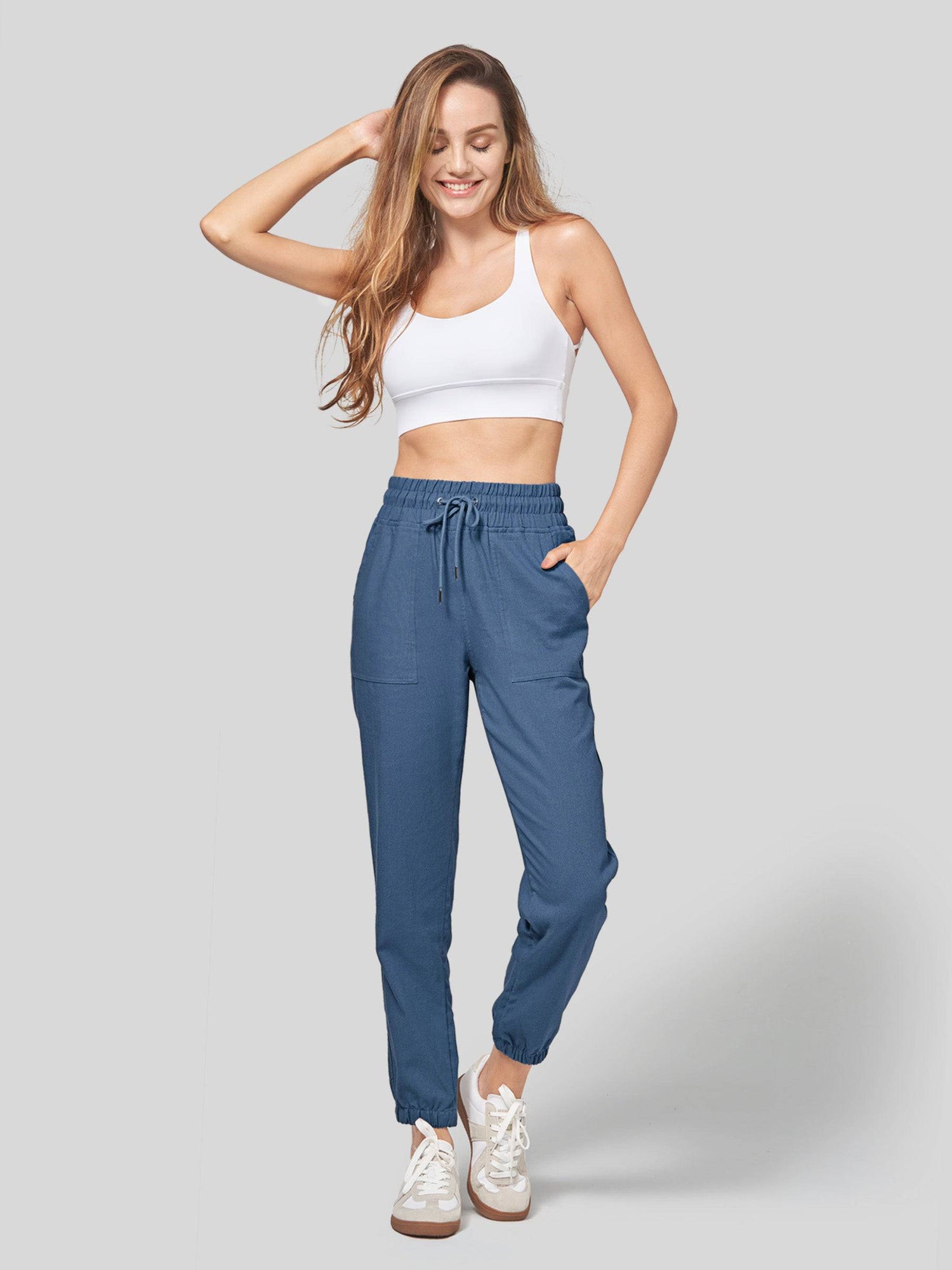 Willit Women's Casual Cotton Linen Joggers 28 Inch 