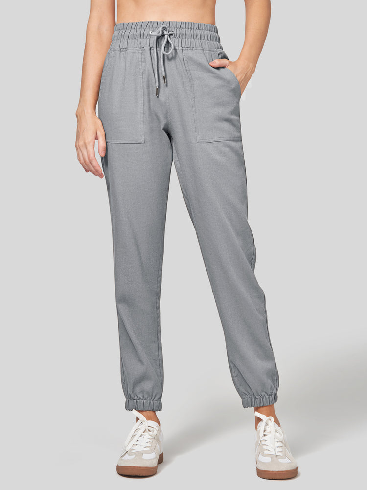 Willit Women's Casual Cotton Linen Joggers 28 Inch 