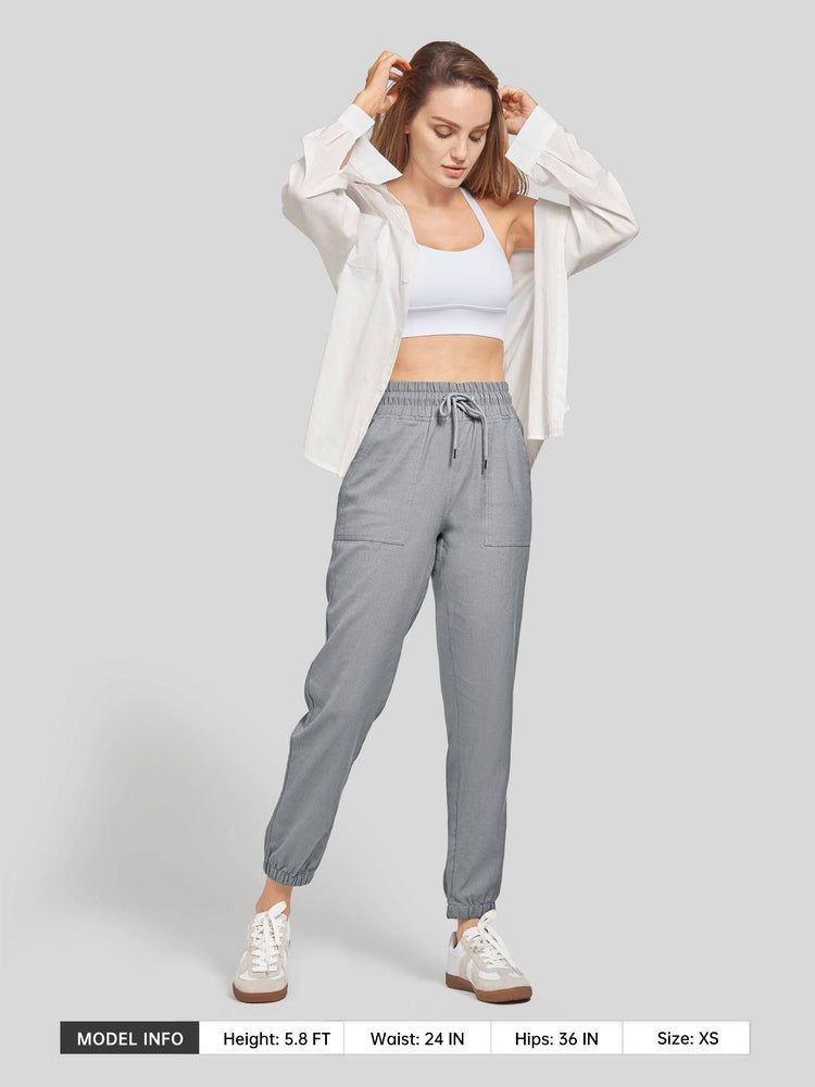 Willit Women's Casual Cotton Linen Joggers 28 Inch 