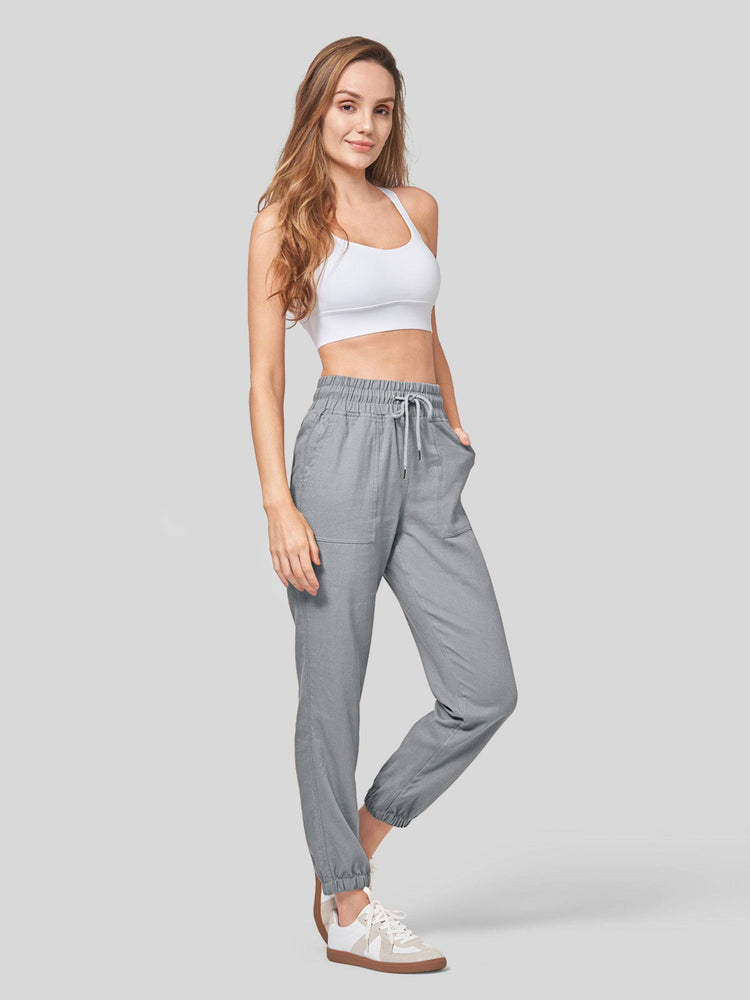 Willit Women's Casual Cotton Linen Joggers 28 Inch 