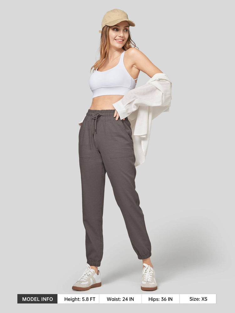 Willit Women's Casual Cotton Linen Joggers 28 Inch 