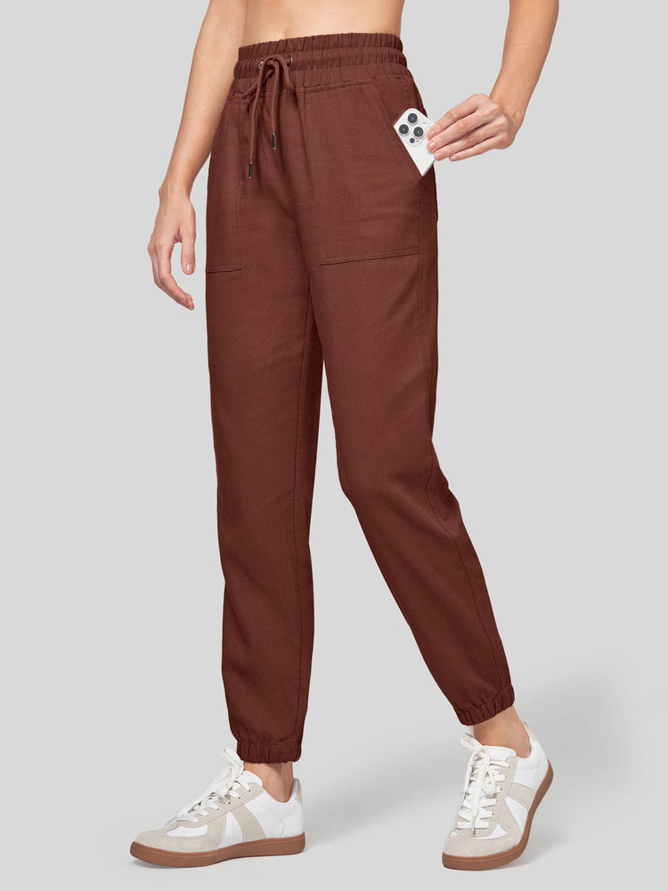 Willit Women's Casual Cotton Linen Joggers 28 Inch 