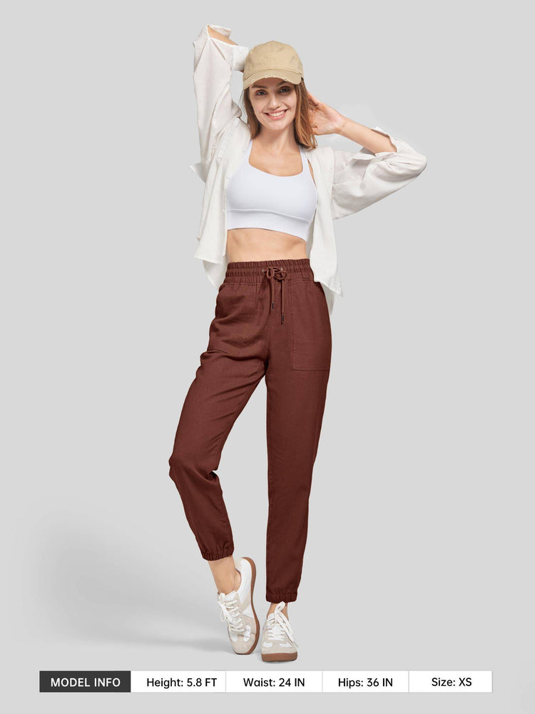 Willit Women's Casual Cotton Linen Joggers 28 Inch 