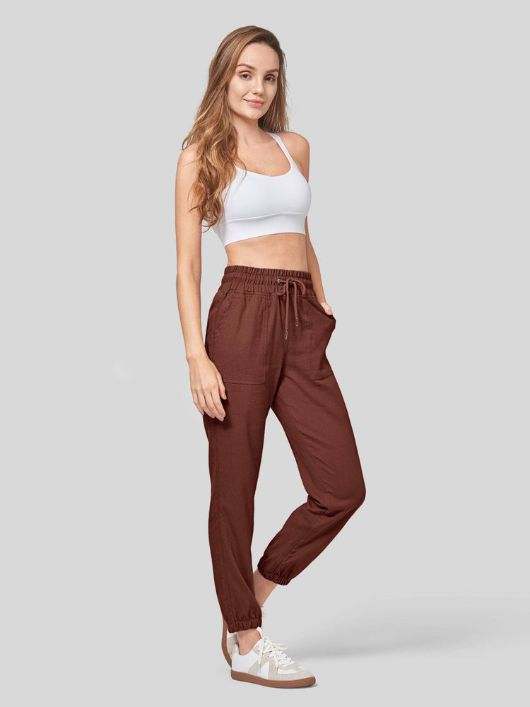 Willit Women's Casual Cotton Linen Joggers 28 Inch 
